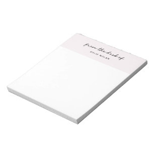 Bloc-notes couleur perle avec monogramme écriture