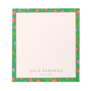 Bloc-notes couleur rose floral