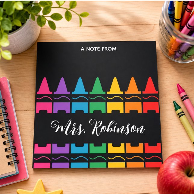 Bloc-notes crayon arc-en-ciel pour appréciation de (Teacher Appreciation Rainbow Crayon Notepad)