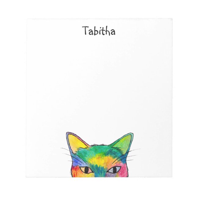 Bloc-notes Curieux Rainbow Cat (Devant)