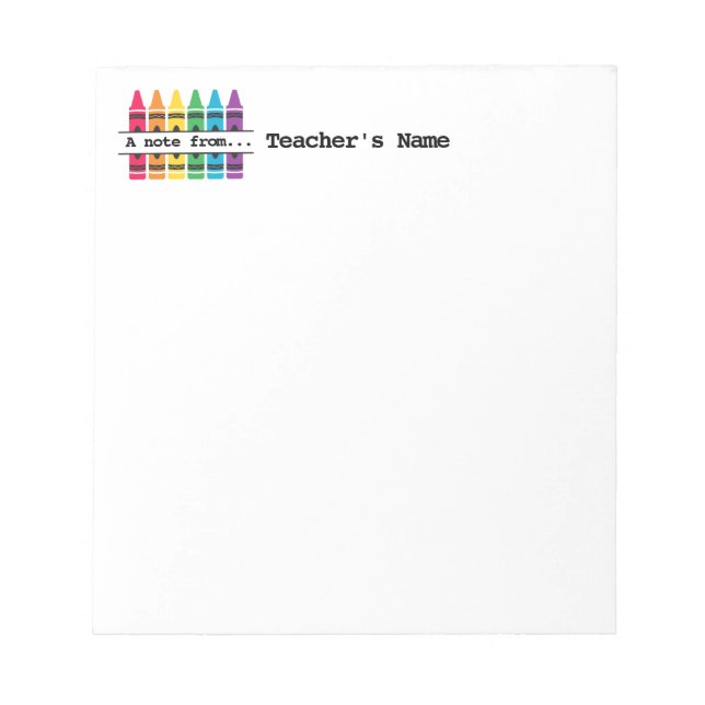 Bloc-notes Customisé "Crayons colorés" de l'enseig (Devant)