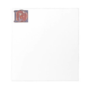 Bloc-notes D initial éclairé