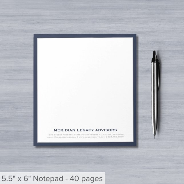 Bloc-notes d'affaires bleu et gris de la marine (Créateur téléchargé)