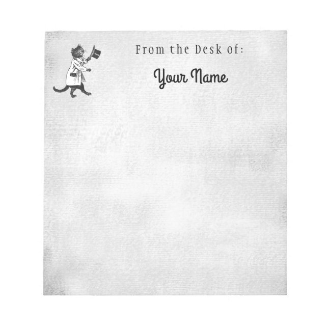 Bloc-notes d'art Vintage Chat Cool personnalisé (Devant)