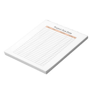 Bloc-notes Date d'échéance du projet étudiant