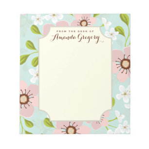 Bloc-notes de bureau floral personnalisé Jardin de