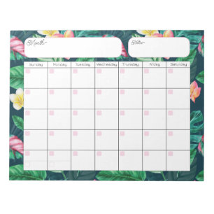 Bloc-notes de calendrier 2 du fuselage tropical