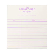 Bloc-notes de carte de bibliothèque vintage pour l