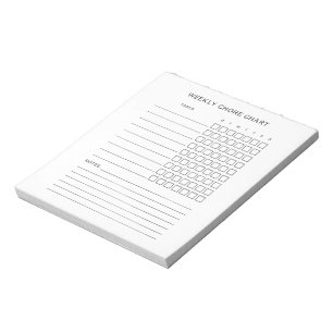 Bloc-notes de carte horaire hebdomadaire