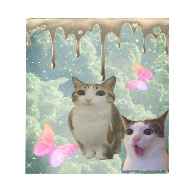bloc-notes de chat ruisselant d'or (Devant)