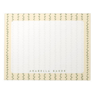 Bloc-notes de conception de verdure florale minima