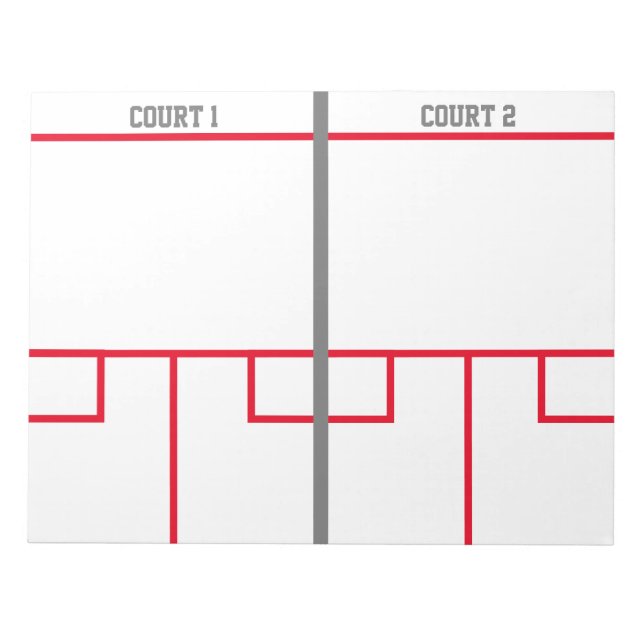 Bloc-notes de court de squash pour les leçons d'in (Devant)