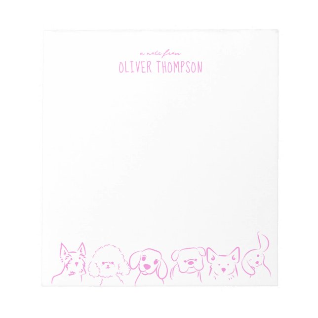 Bloc-notes de croquis d'animal de chien mignon Lil (Devant)