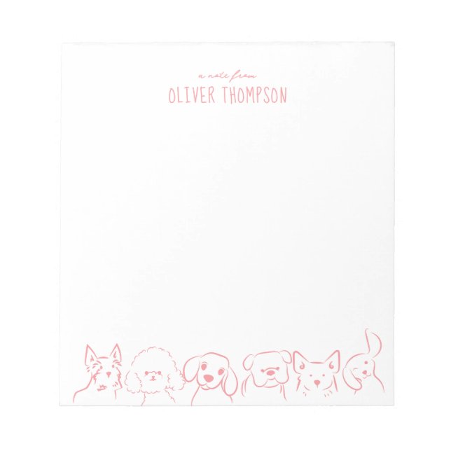 Bloc-notes de croquis d'animal de chien mignon ros (Devant)