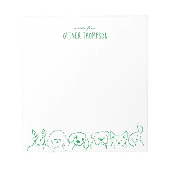 Bloc-notes de croquis d'animal de chien mignon ver (Devant)