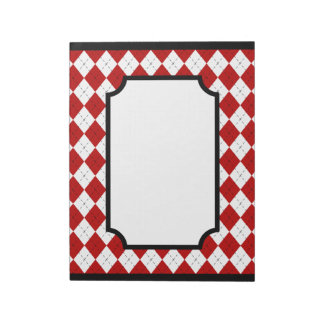 Bloc-notes de cuisine à carreaux rouges classiques