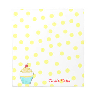Bloc-notes de Cupcake jaune
