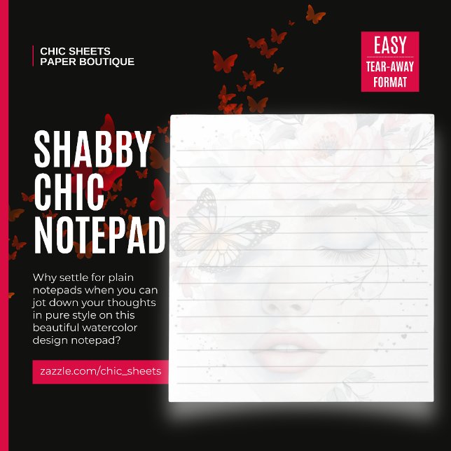 Bloc-notes de design artistique aquarelle Shabby C (Créateur téléchargé)
