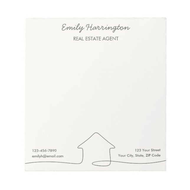 Bloc-notes de dessin au trait Agent immobilier ver (Devant)