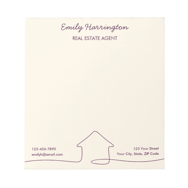 Bloc-notes de dessins au trait Agent immobilier pr (Devant)