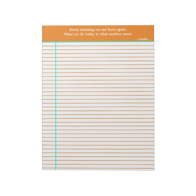 Bloc-notes de devis personnalisé, orange et aqua (Tourné)