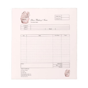 Bloc-notes de facture de formulaire de commande de
