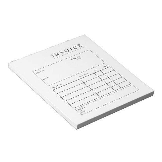 Bloc-notes de facture entièrement personnalisable (Incliné)