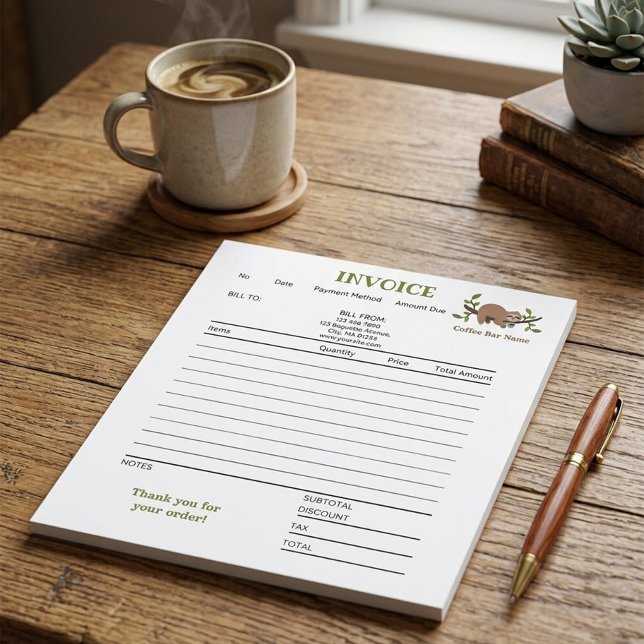 Bloc-notes de facture pour entreprise de café (Créateur téléchargé)