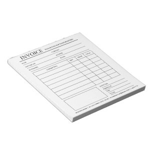 Bloc-notes de facture & reçu personnalisé