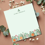 Bloc-notes de fleurs de Noël monogrammes<br><div class="desc">Bloc-notes à thème de Noël monographie avec fruits et fleurs de Noël. Le bloc-notes peut être customisé avec l'inclusion de votre initiale monogramme de choix et de nom. Le design est joli,  féminin et minimaliste.</div>