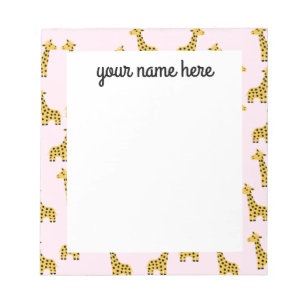 Bloc-notes de girafe personnalisé