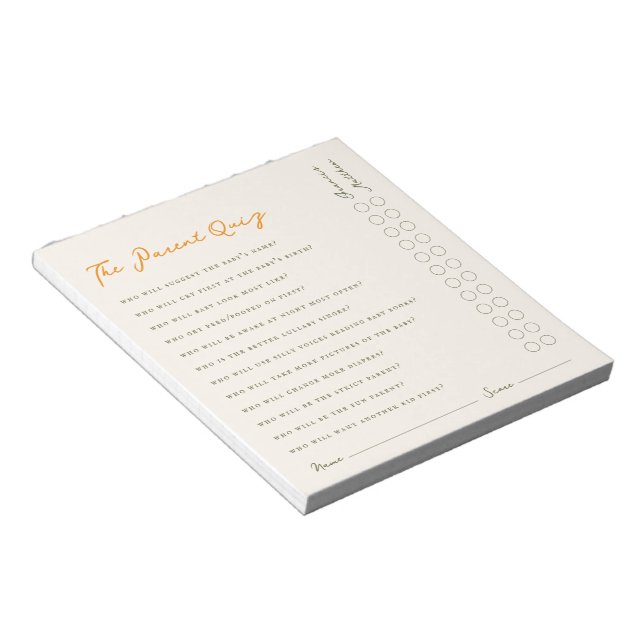 Bloc-notes de jeu de quiz pour parents simples pou (Incliné)
