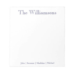 Bloc-notes de la famille bleue marine simple