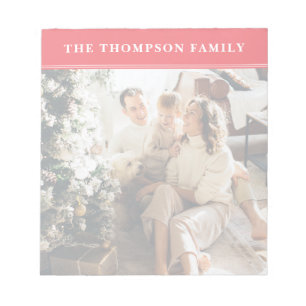 Bloc-notes de la famille minimaliste rose