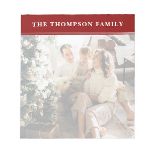 Bloc-notes de la famille minimaliste rouge