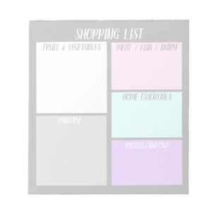Bloc-notes de la liste d'achat personnalisée