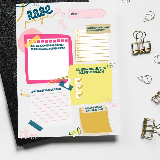 Bloc-notes de la page Rage pour le deuil et la col (Créateur téléchargé)