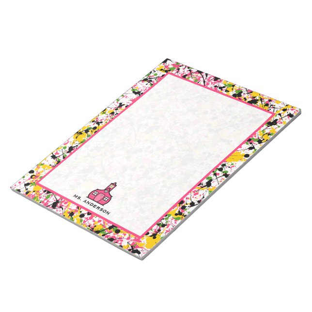 Bloc-notes de l'enseignant de peinture multicolore (Incliné)