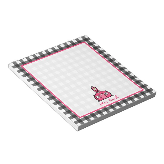 Bloc-notes de l'enseignant Grey En vichy (Incliné)