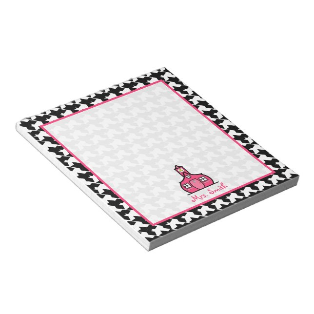 Bloc-notes de l'enseignant Houndstooth (Incliné)