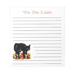 Bloc-notes de liste de choses à faire Chat Noir