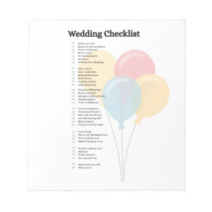 Bloc-notes de liste de mariage élégant