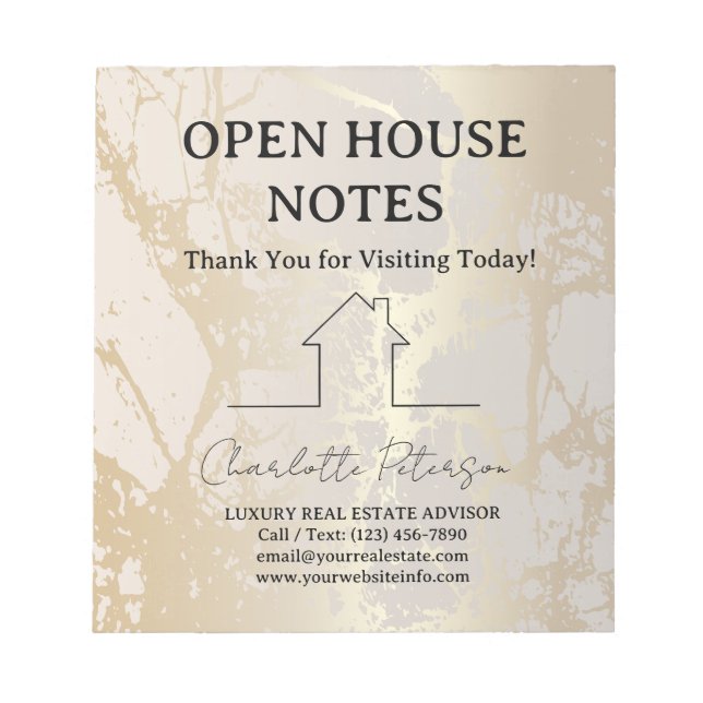 Bloc-notes de maison ouverte de luxe (Devant)