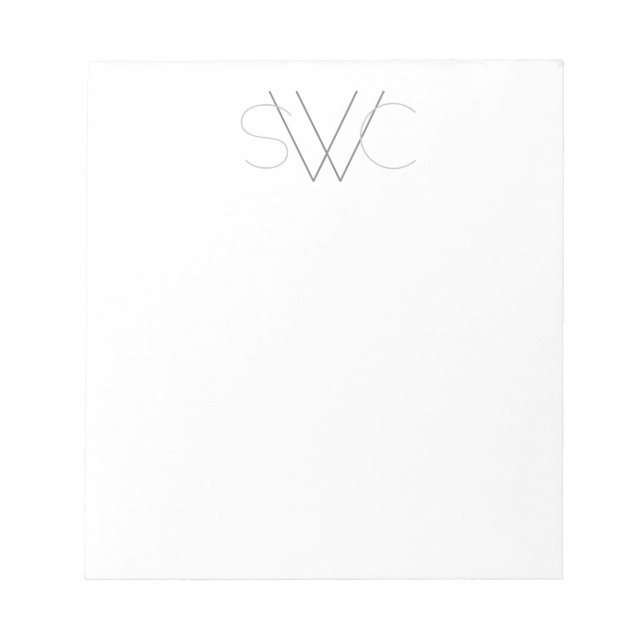 Bloc-notes de monogramme moderne - Toute couleur (Devant)