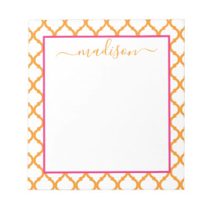 Bloc-notes de nom personnalisé du Motif marocain