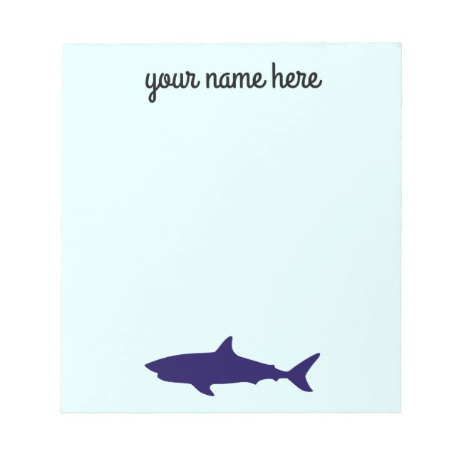 Bloc-notes de papeterie personnalisé Requin (Devant)