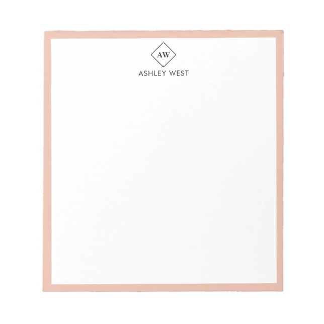 Bloc-notes de papeterie personnelle monogramme min (Devant)