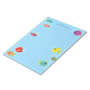 Bloc-notes de papeterie pour enfants avec poissons