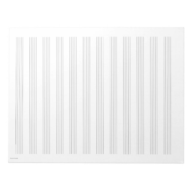 Bloc-notes de papier à musique blanc 12 portées (Devant)