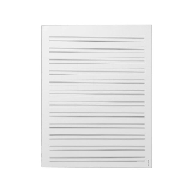Bloc-notes de papier à musique blanc 12 portées (Tourné)